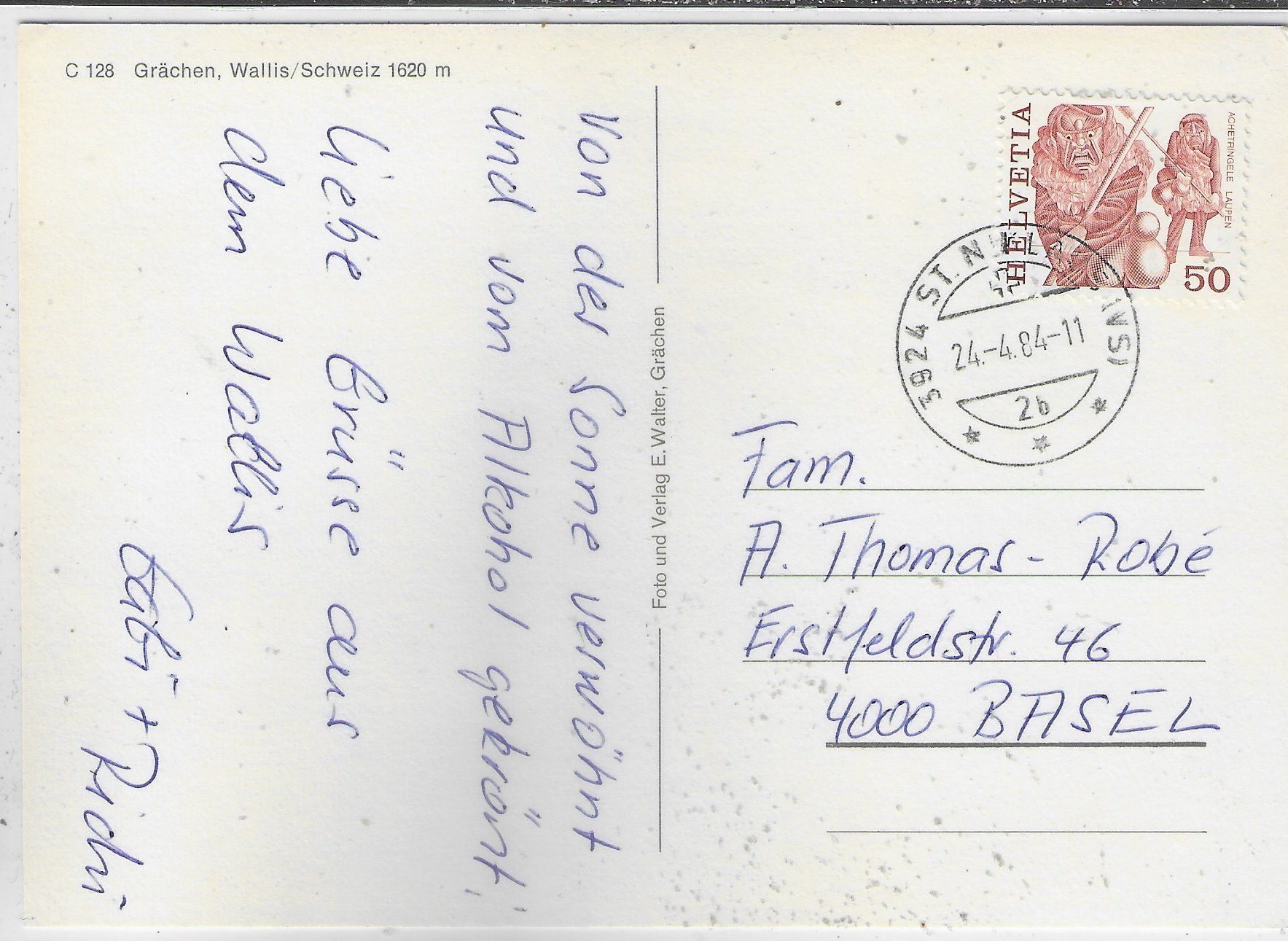 Cartoline postali: Grächen - Multiview im Winter – Usato da Ettingen venduto da Kartenplanet 1