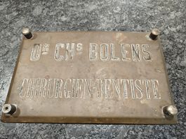 ancienne plaque docteur chirurgien dentiste, 19x28 cm