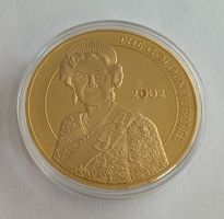 Vergoldete Münze Queen mit Edelstein - 2002