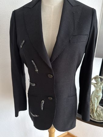 Maurizio Miri Blazer schwarz Grösse 42 Ital Federmotiv