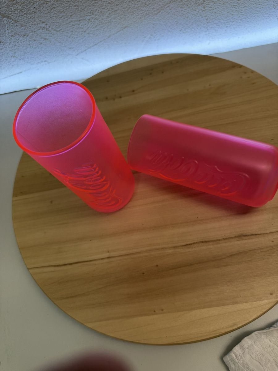 Gläser: Coca-Cola Becher pink Grösse L 2 Stck.  – Gebraucht aus Rotkreuz von GoldHeinz 4