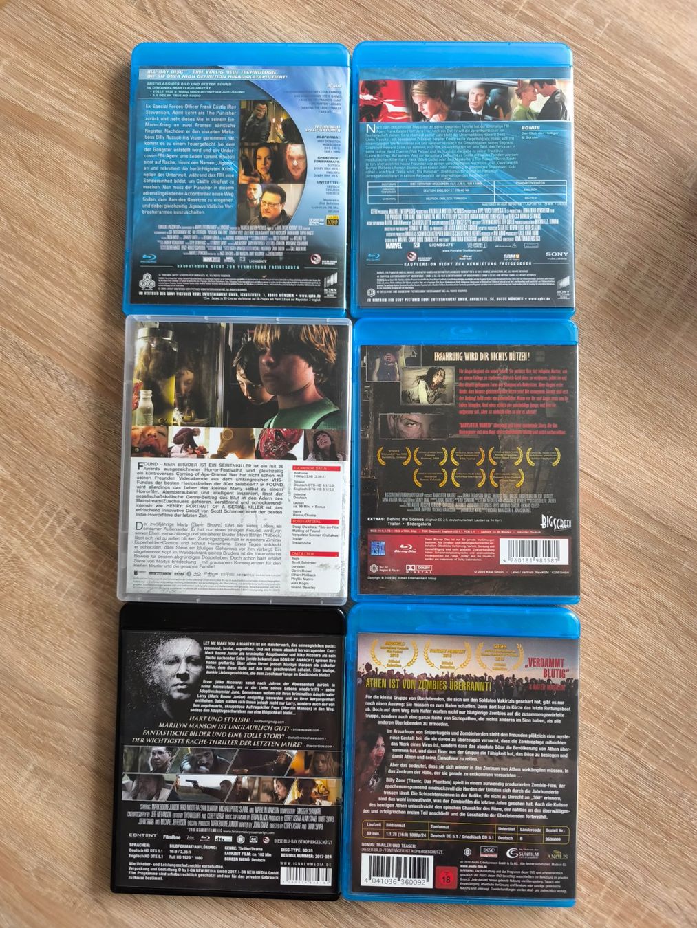 Tutti i DVDs: 6er Pack Blu-rays: The Punisher, Found, Evil 2, uvm. – Usato da Spreitenbach venduto da darylb04 1