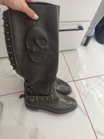 Philipp Plein Skull Nieten Stiefel Damen Gr. 39