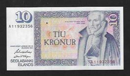 Islands  10  Kronur  1961  Bankfrisch
