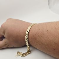 Gold 750 Armband Massiv Panzer 18 KT 22,5 cm 8mm breit
