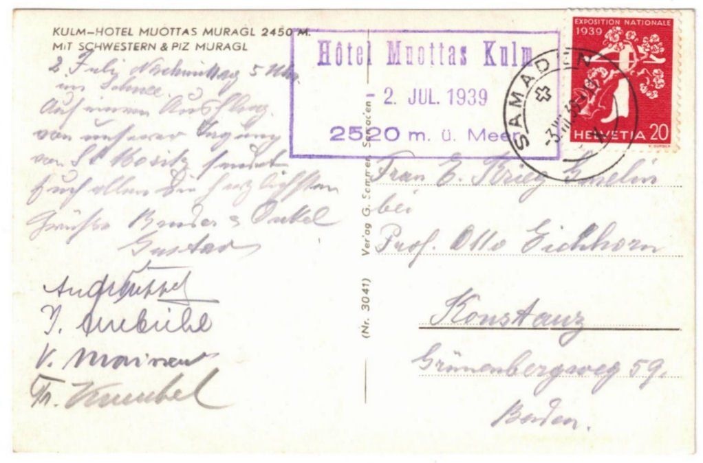 Cartoline postali: St. Moritz - Standseilbahn Muottas Muragl Bergstation – Usato da Binningen venduto da Mountainrider 1
