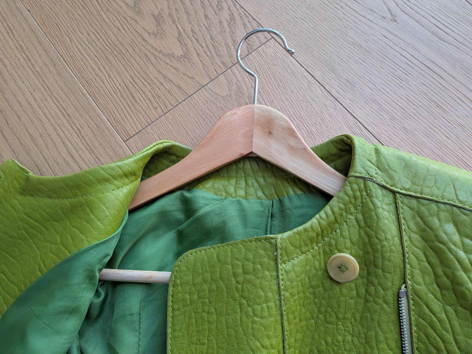 Giacche: Wunderschöne, grüne Carven Lederjacke – Usato da Zürich venduto da vdenisa1 3