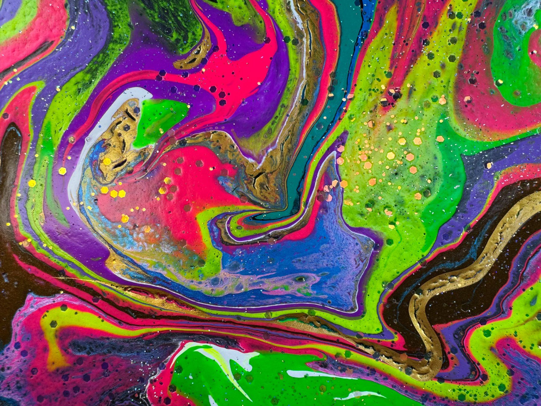 Gemälde: Acryl-Flüssigkeitsmalerei, rechteckig – Gebraucht aus Schlieren von MayaSheng1983 1