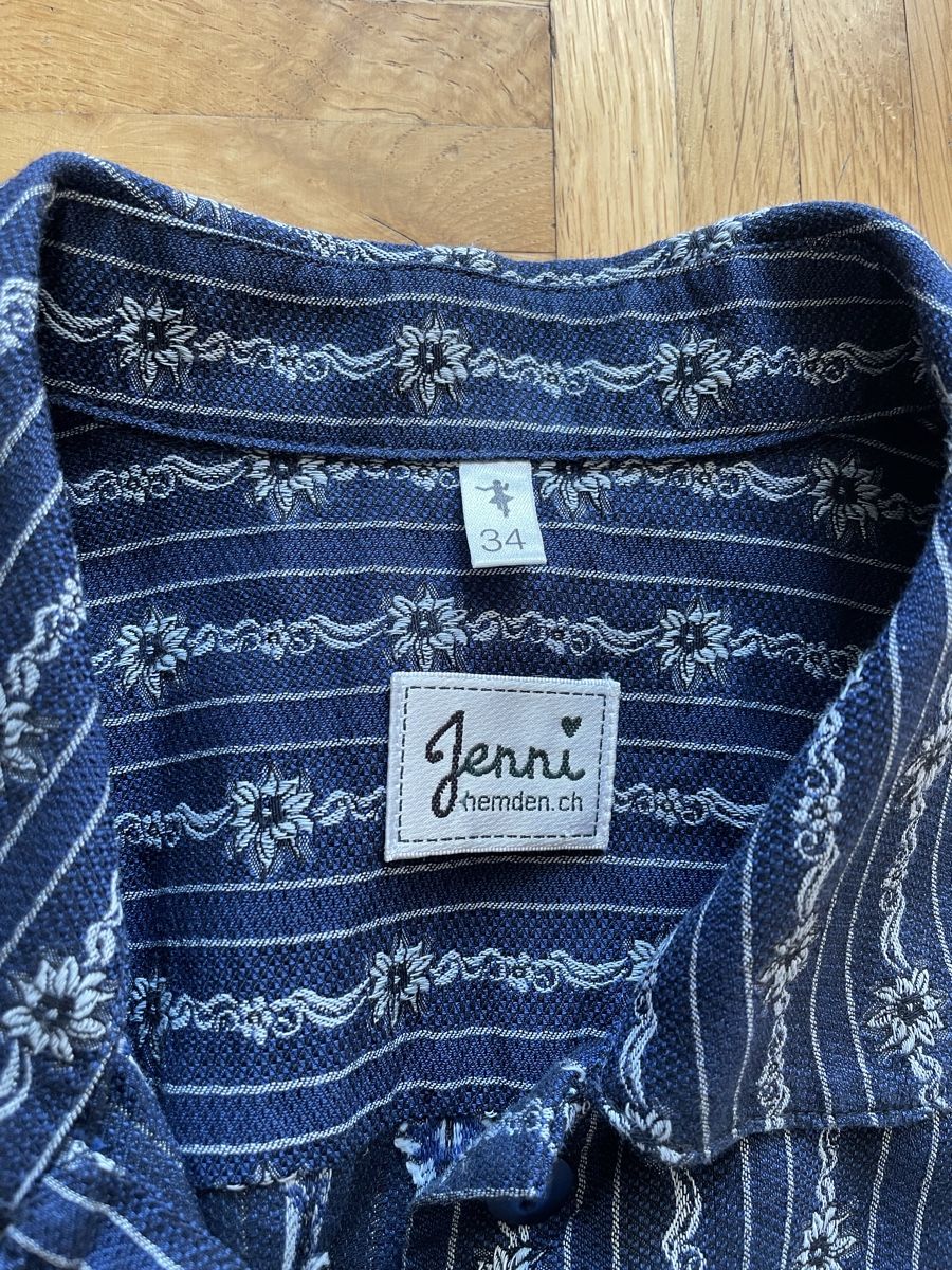 Camicette: Trachtenbluse Jenni blau Grösse 34 – Usato da Zürich venduto da 01pippa 1