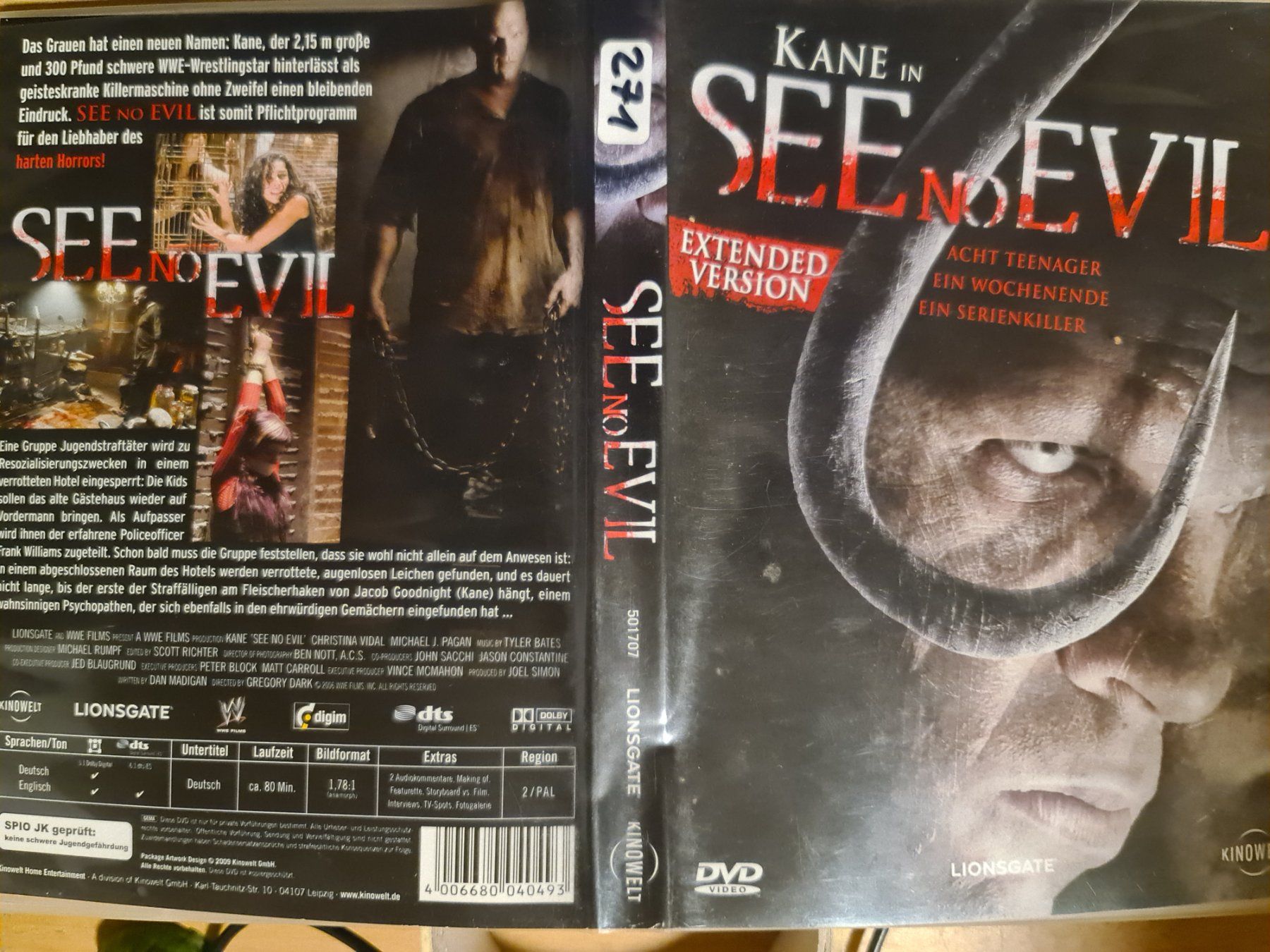Tutti i DVDs: See No Evil - DVD - Horrorfilm – Usato da Dintikon venduto da Vexi