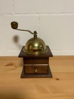 Vintage Kaffeemühle aus Holz und Messing, Deko Objekt