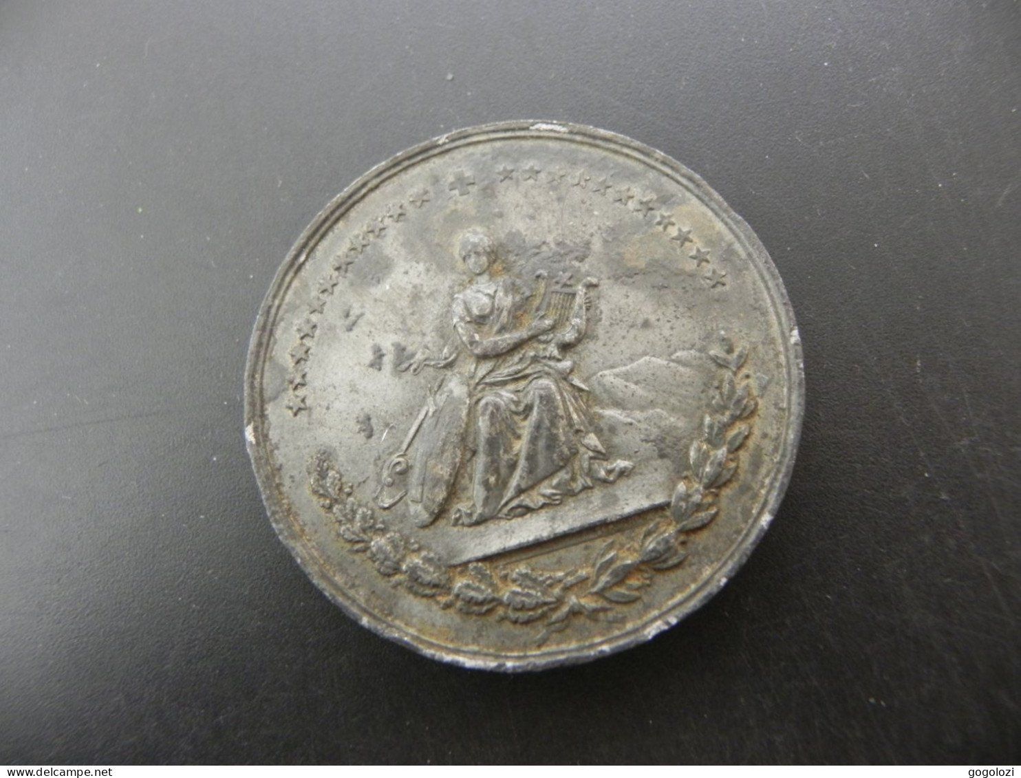 Medaillen: Medaille Eidg. Sängerfest Solothurn 1868 – Gebraucht aus Biel/Bienne von Gogolozi 1