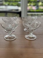 4er Set Dessertgläser Kristallglas Muster H ca. 10cm D ca. 9