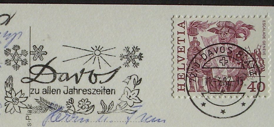 Cartoline postali: DAVOS Wintersport - Ski-Langlauf-Loipe – Usato da Jona venduto da philajona 1