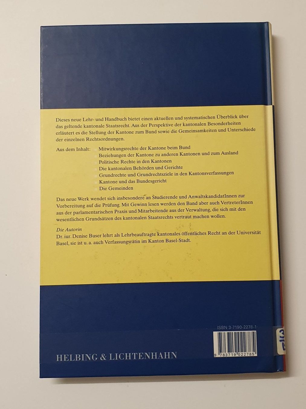 Libri: Kantonales Staatsrecht - Denise Buser – Usato da Oberdorf BL venduto da BaldenEagle 1