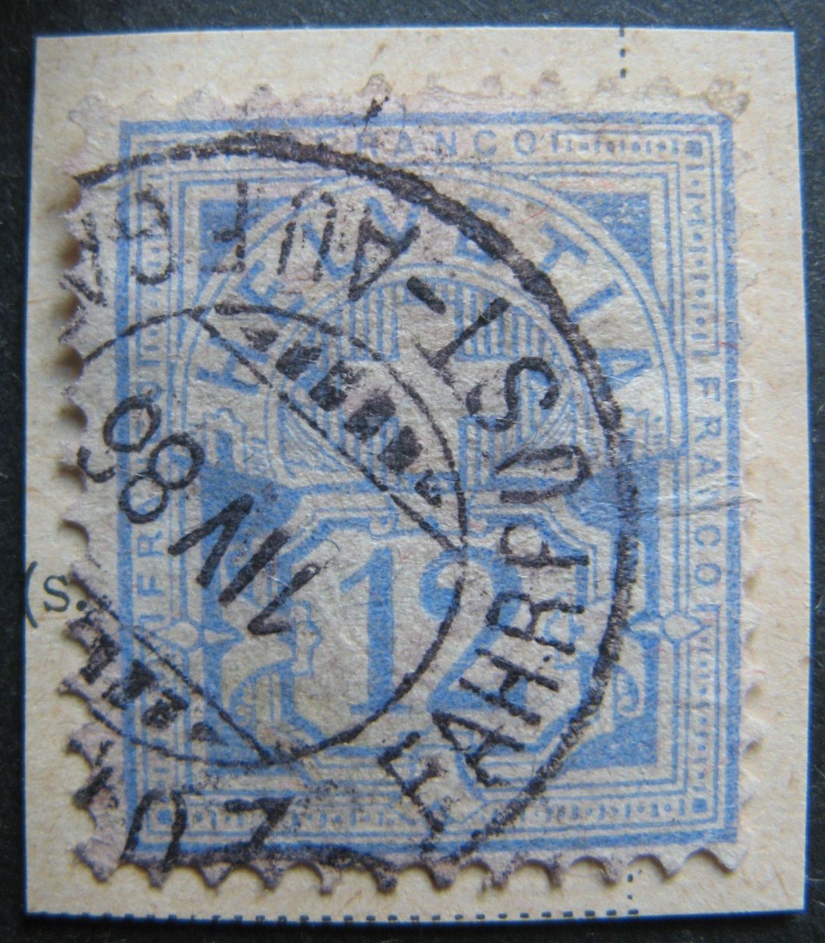 Alle Briefmarken: Ziffermuster 12 Rp., 56?, gestempelt mit Falz – Gebraucht aus Frauenfeld von Interessent1