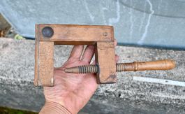 Antike HOLZ - SCHRAUBZWINGE Zimmermannszwinge