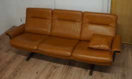 Intertime Cognac Ledercouch Schweizerqualität Vintage 80er