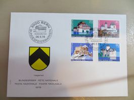 5 Briefe FDC Pro Patria 1978 Serie Einzeln und Viererblocks
