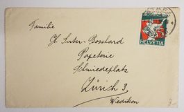 JB54) 1932 Pro Juventute Fahnenschwinger Vollstempel STÄFÄ