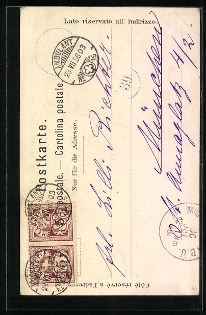 Cartoline postali: Carl Biese: Interlaken, Teilansicht mit  – Usato da Berlin venduto da bartko-reher 1