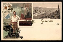 Litho Zürich, Ortsansicht aus der Vogel