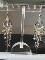Boucles d’oreilles en métal doré Ónix