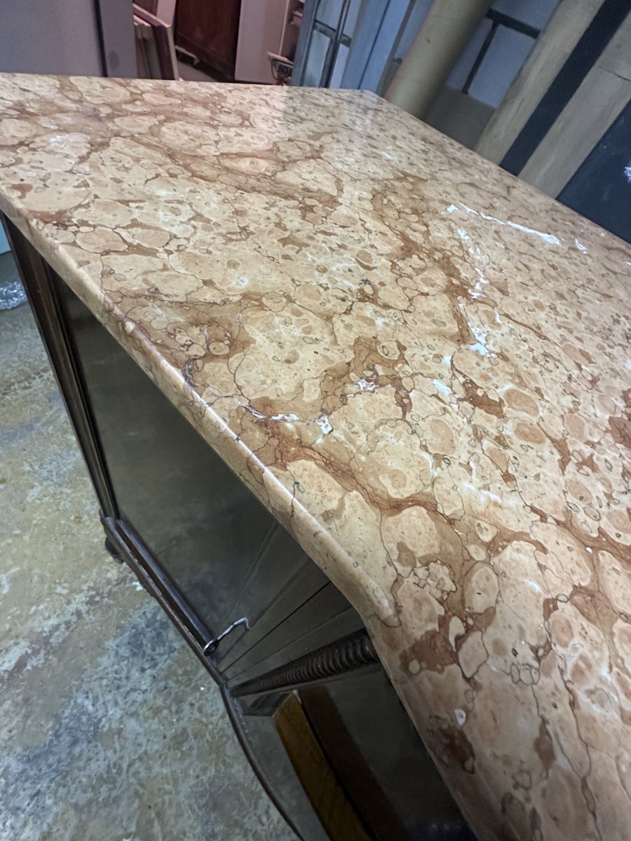 Commodes: Kommode mit Marmorplatte dunkel Holz mit Schubladen – D'occasion à Zürich par mywave 9