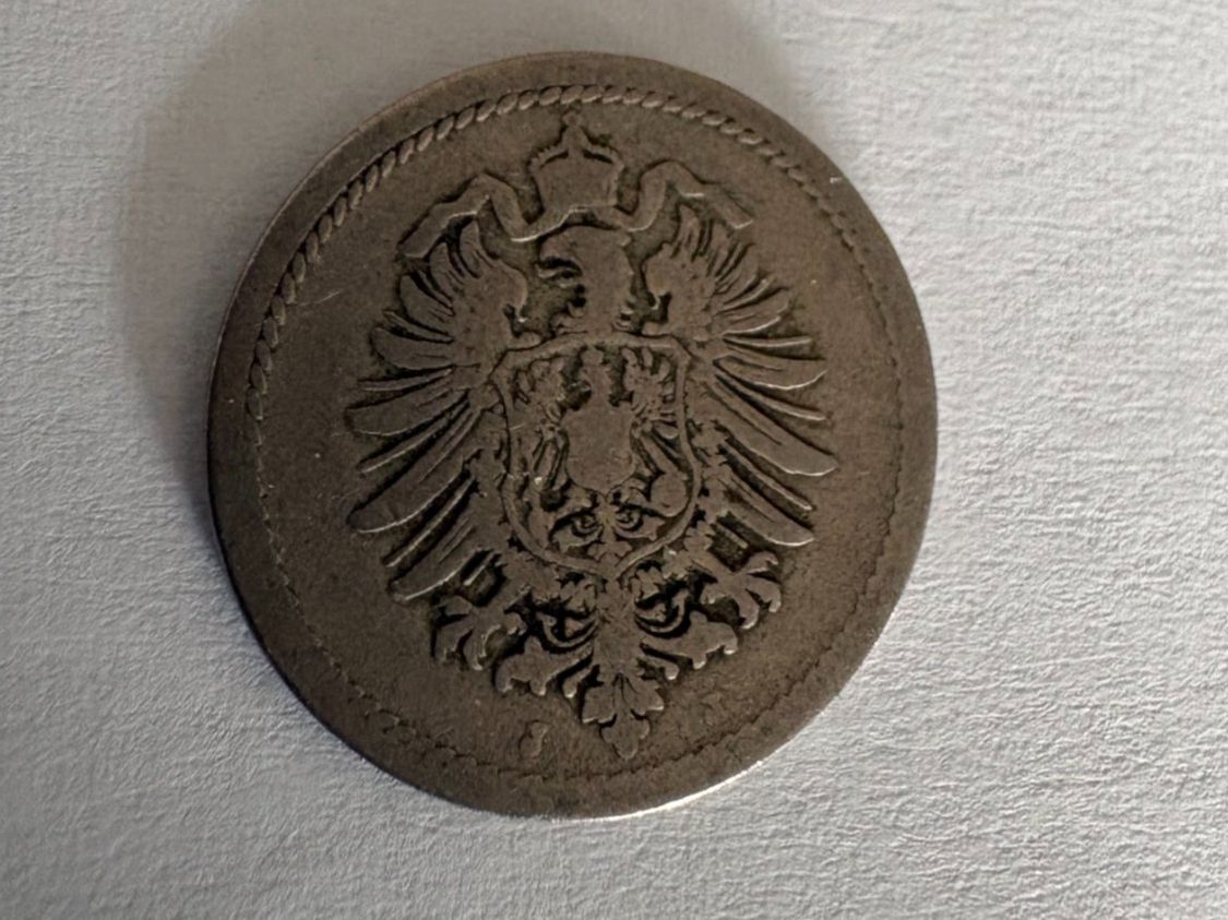 Tutti le monete: Antike 5 Pfennig, Deutsches Reich  1875 – Usato da Aesch LU venduto da Rovo 1