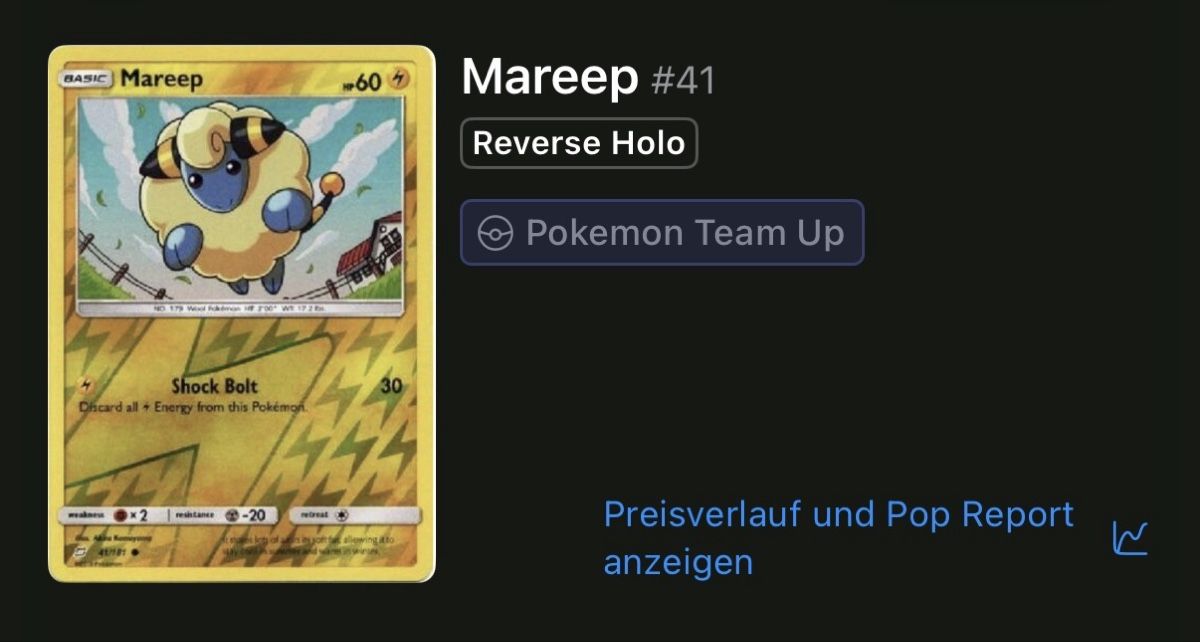 Pokémon Cartes à collectionner: Pokemon Mareep Reverse Holo #41 Team Up – Neuf (Voir description) à Niederbipp par Babalinho11 2