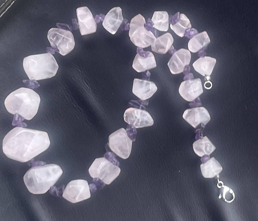 Catenine: Rosenquarz & Amethyst Kette – Usato da Rümlang venduto da ane_y72d 2