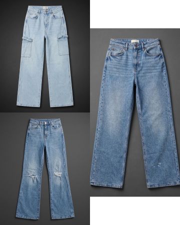 3 Jeans femme taille haute bleu clair taille 36