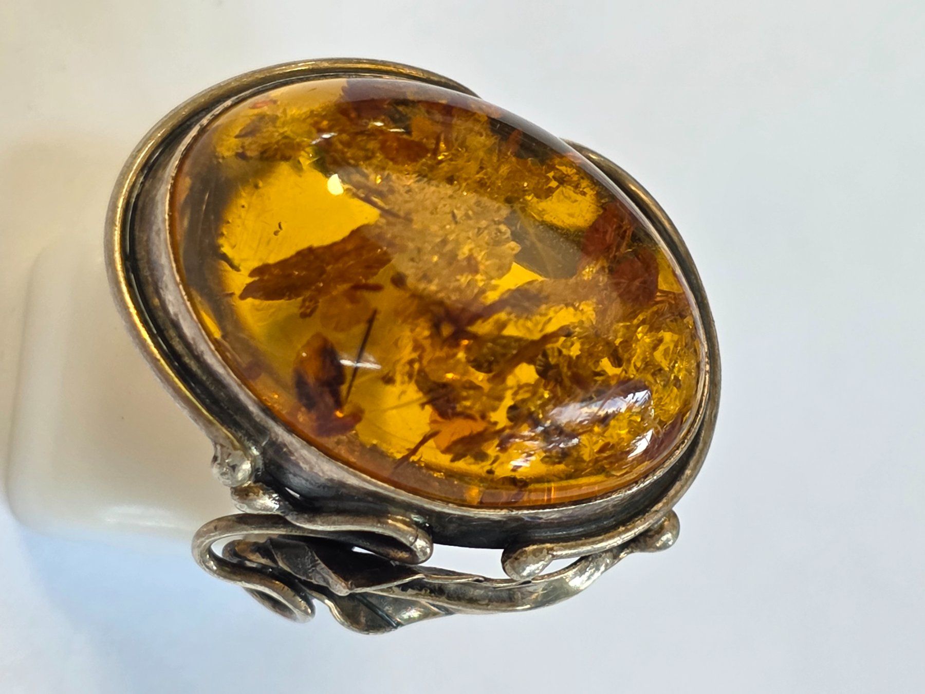 Ringe: Ring Bernstein Silber oval mit Einschlüssen vintage – Neu (gemäss Beschreibung) aus Zürich von ben_mn5h 7