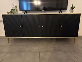 Schwarze Kommode mit Goldakzenten - Top Zustand CHF 120