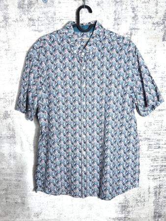 LEE COOPER "FLORAL & BIRDS" SHORT SLEEVES SHIRT SZ: L