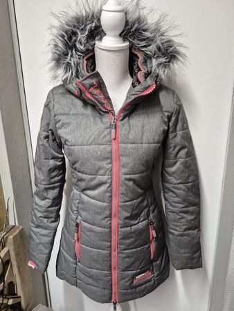 Wintermantel Superdry Sport Gr.S gefüttert, grau neon