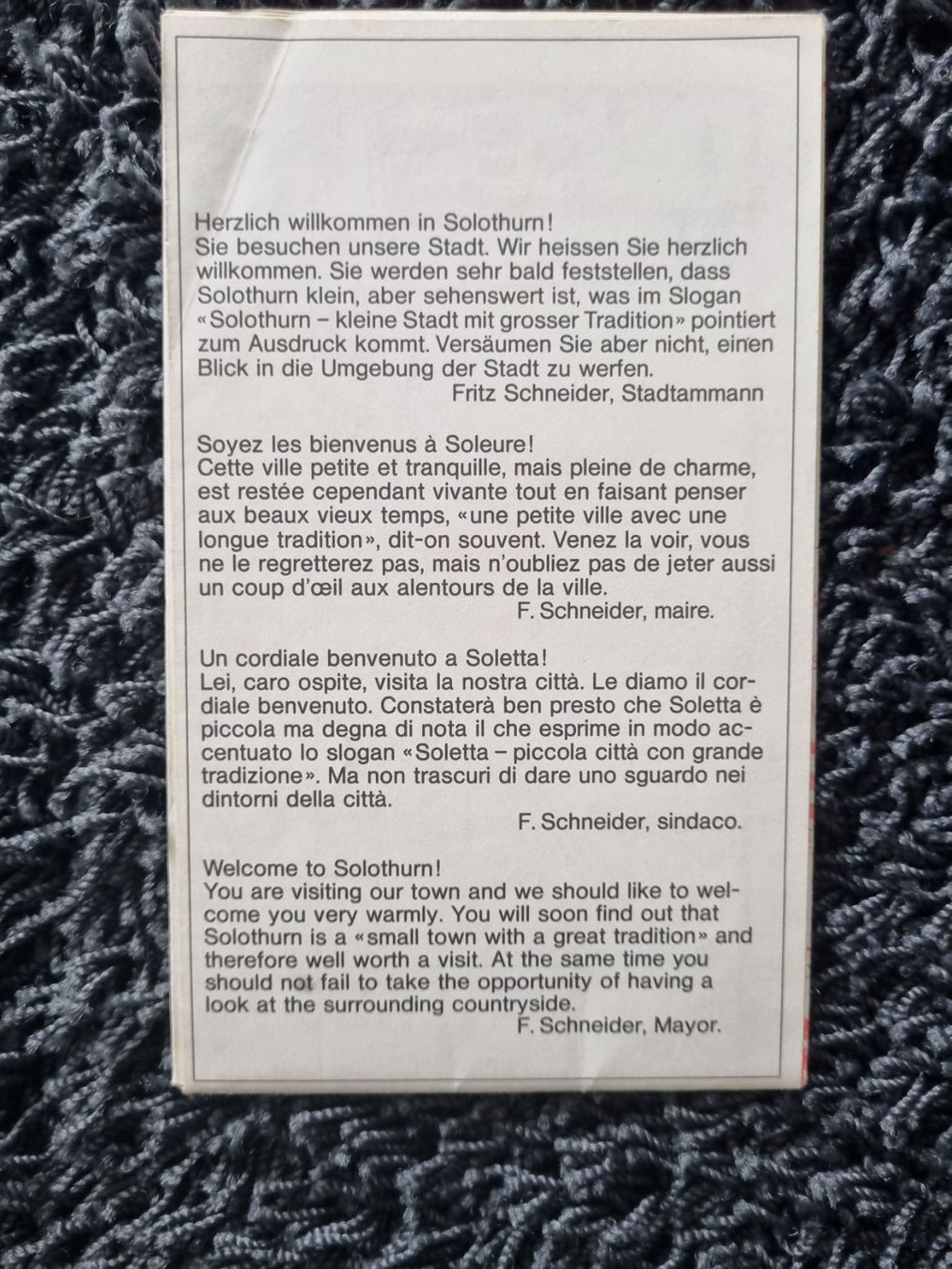 Cartine & Atlanti: Stadtführer Solothurn mit Stadtplan um 1970 – Usato da Reinach AG venduto da BrocanteAGSued 1