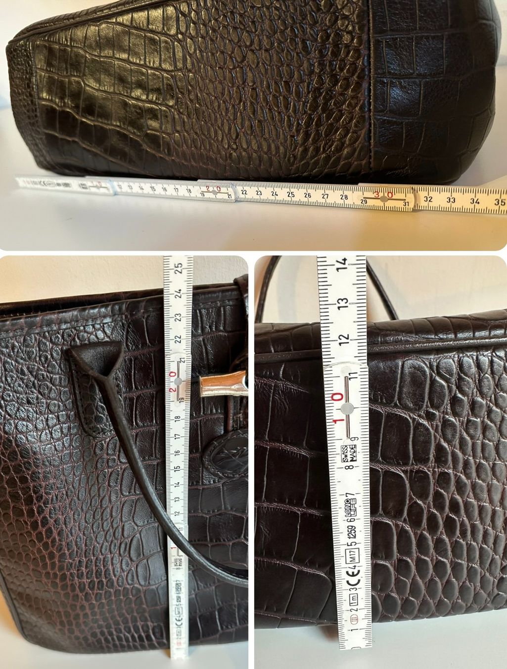 Longchamp Sacs femmes: Sac Longchamp Roseau - Cuir Croco marron. – D'occasion à Bernex par euma1976 6