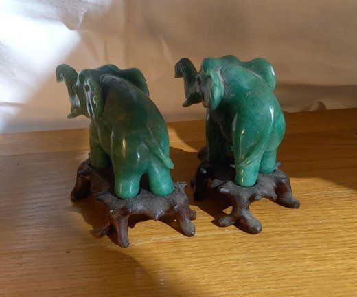 Statuette: Paire d'éléphants sur support en bois – Usato da Ponts-de-Martel venduto da Henri-Louis 3