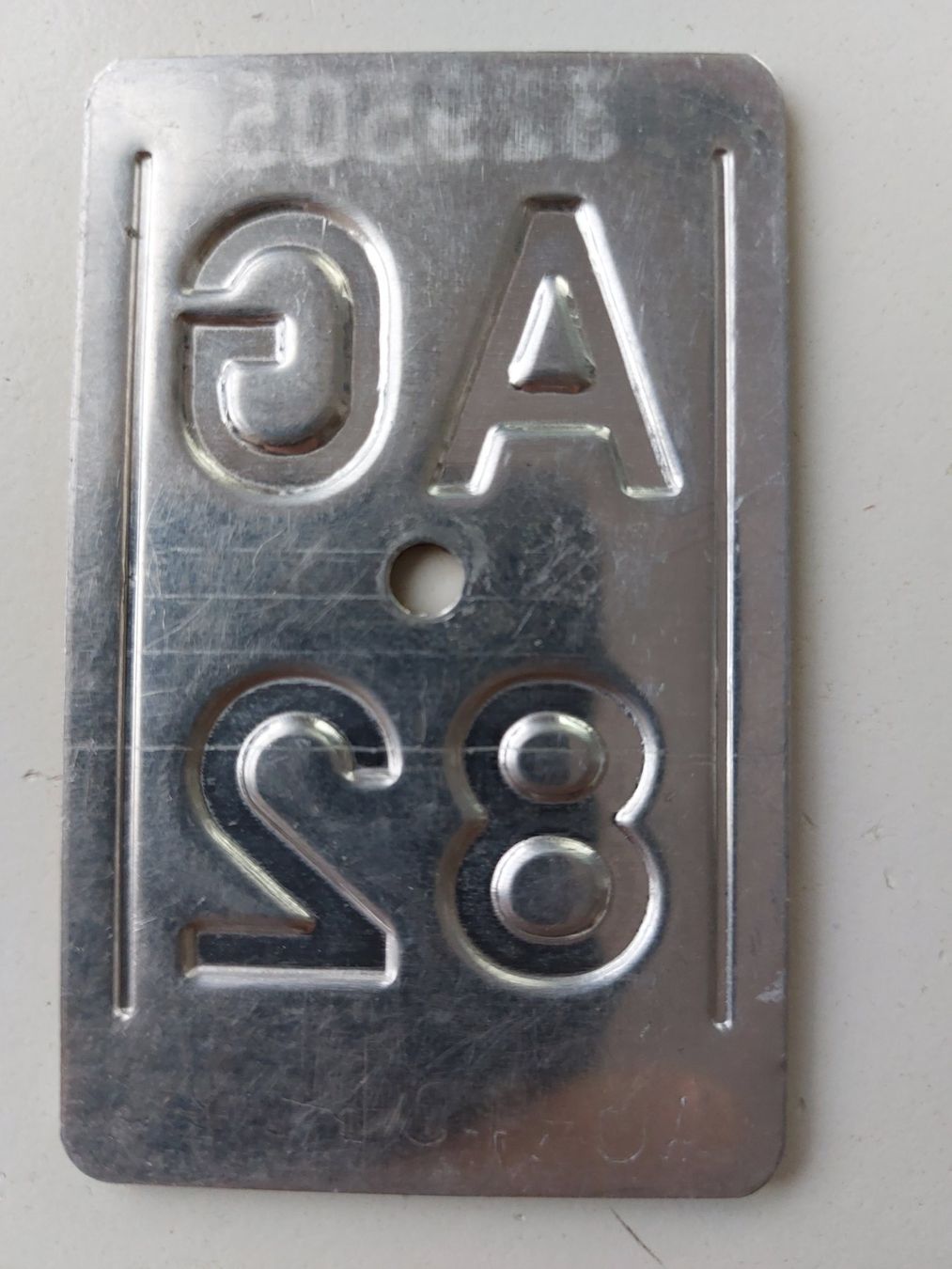 Sachs Insegne: Velonummer AG 82 Mofanummer gelb plaque Mofa – Usato da Schenkon venduto da Uhu007 1
