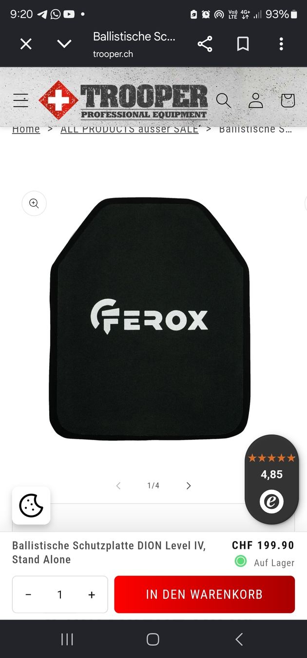 Protezioni & Imbottiture: 2 Ferox schutzplatten – Nuovo e nell'imballaggio originale da Matten(St.Stephan) venduto da mia_b9kd