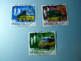 2006  100 Jahre Postauto 1192-1194 ET Ortsstempel 3036