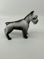 Figur Schnauzer aus Keramik, Grau-Schwarz