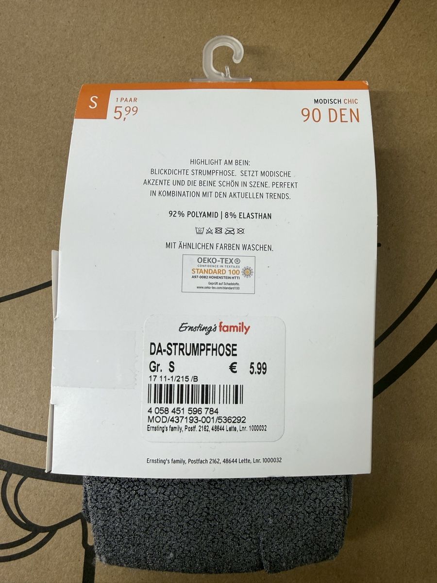 Collants: Strumpfhose Grösse S mit Muster 90 DEN NEU – Neuf avec emballage d'origine à Liestal par isa_8y72 2
