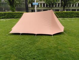 Original Spatz Zelt mit zusätzlichem Vordach