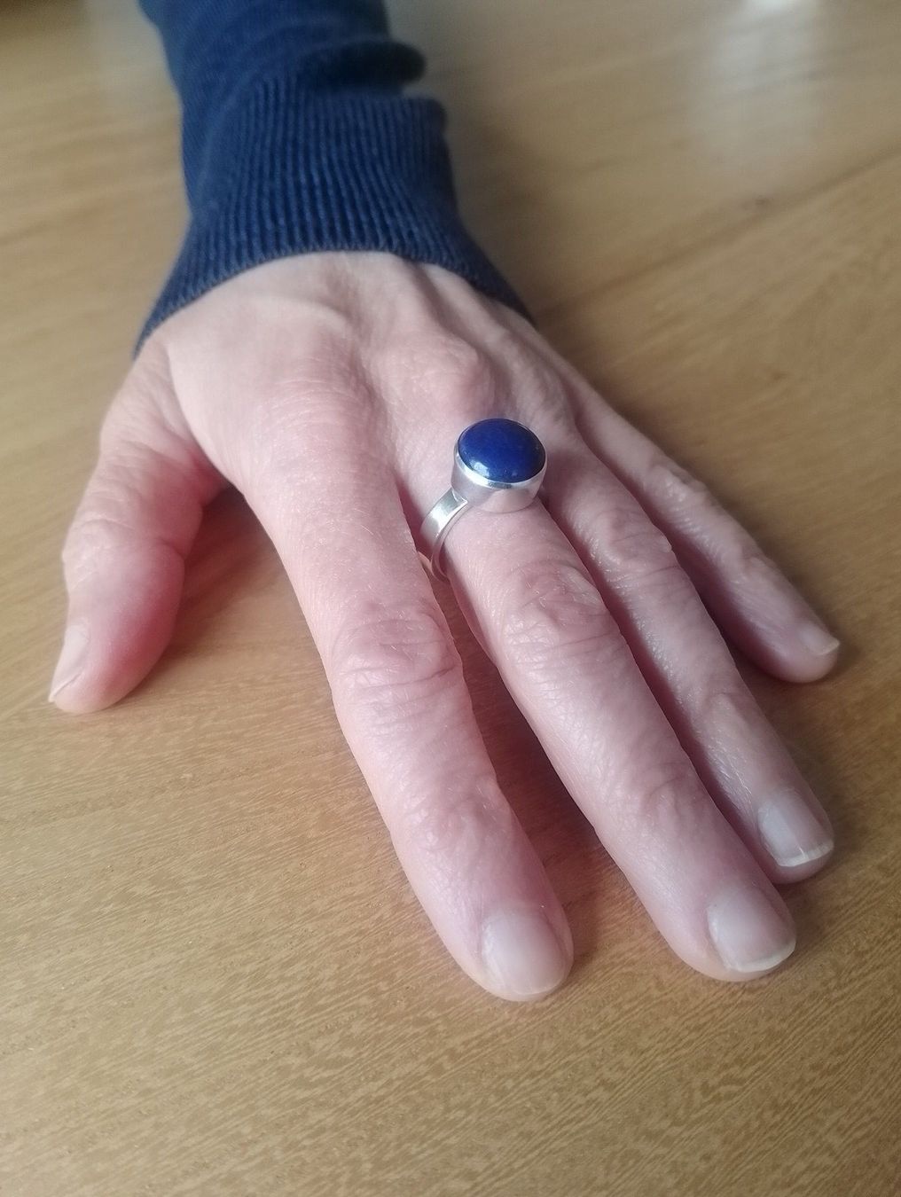 Anelli: Moderner schlichter Silberring 925 mit Lapislazuli – Usato da Luzern venduto da _gluecksfund_ 3
