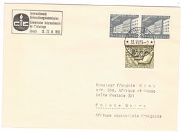 Lettre  Zürich cachet S384 pour l'Afrique Equatoriale13.V.55