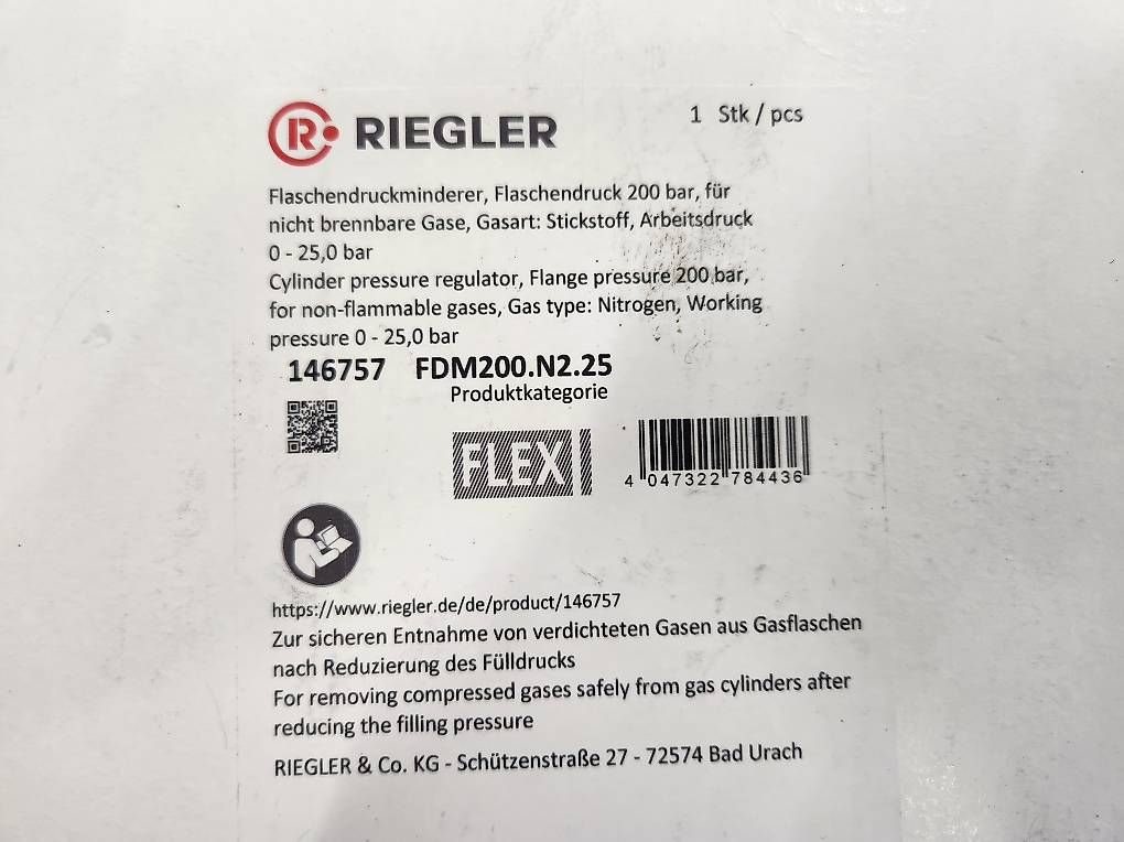 Saldatori: Riegler Druckminderer N2 Stickstoff – Nuovo e nell'imballaggio originale da Luzern venduto da dino35 1