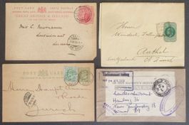 GB/UK: 4 Postal Items from 1900 to 1956