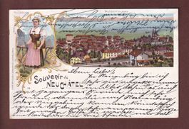Souvenir de NEUCHÂTEL - 1901 Litho Guggenheim